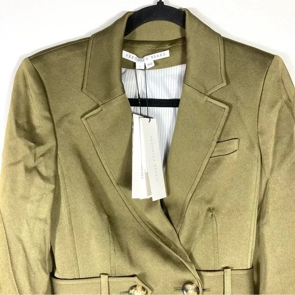 Veronica Beard Myla Dickey Jacket Olive Green Size 0 NWT